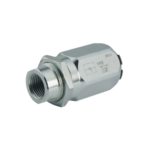 VRB 1/2" dvoucestný škrticí hydraulický sudový ventil s přesnou regulací. Průtok: 70 l/min, max. tlak: 300 bar