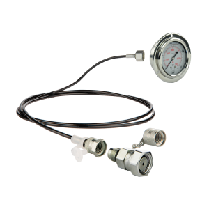 Servisní sada pro měření tlaku oleje a diagnostiku hydraulického systému. 400 bar manometr + 1000mm hadice s konektorem DKOL M18x1,5