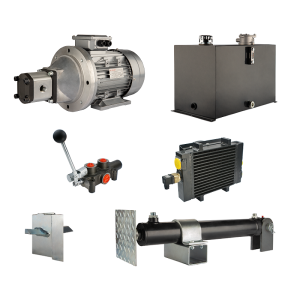 Hydraulika pro štípačku dřeva, štípací výkon: 10 tun, doba štípacího cyklu: 18-21 sekund. Pohon, čerpadlo, motor, nádrž 75 litrů, 1-sekční rozdělovač, přídavné chlazení