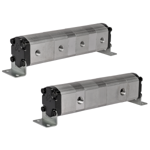 Přesný ozubený dělič průtoku oleje GR20 4x11,4cm3 2xIN - 4xOUT bez vyrovnávacích ventilů. Rozsah vstupního průtoku oleje: 55,2 - 119,2L/min.