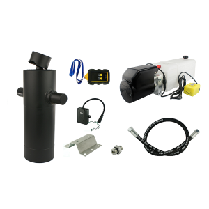 Hydraulika pro sklápěcí přívěs. Sada sklápění k 10T + 24V napájecí zdroj s bezdrátovým ovládáním + zdvih 1200 válec