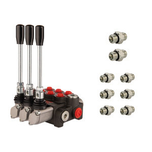3-sekční hydraulický rozdělovač 10 l/min 3P40 s přípojkami 16/14 Hydrolider