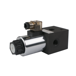 Elektricky ovládaný 3cestný hydraulický ventil 3/2 závity: 3/8" napětí: 24V průtok: 50L/min max. tlak: 210bar