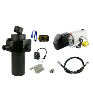 Hydraulika pro sklápěcí přívěs. Sada sklápění k 10T + 12V napájecí zdroj s bezdrátovým ovládáním + zdvih 1200 válec
