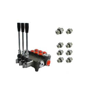 Hydraulický monoblokový rozvaděč 3 sekční 80L