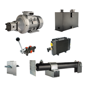 Hydraulika pro štípačku dřeva, štípací výkon: 16 tun, doba štípacího cyklu: 11-14 sekund. Pohon, čerpadlo, motor, nádrž 45 litrů, 1-sekční rozdělovač, přídavné chlazení